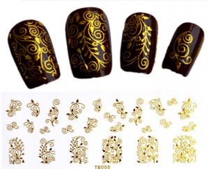 Наклейки на ногти Gold #005 Наклейки для маникюра и дизайна ногтейРазмер листа: 13 x 11 см.