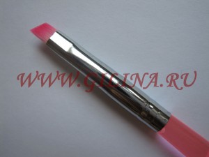 Кисть для геля J&amp;Z Pink скошенная Кисть для наращивания ногтей гелем J&amp;Z Nail Art Brush Pink Скошенная форма ворса. Подходит для использования при наращивании и дизайне ногтей