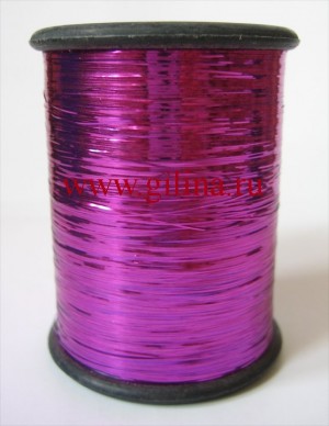 Нить - фольга в катушке розовая переливающаяся Нить - фольга в катушке розовая переливающаяся (10метров)
