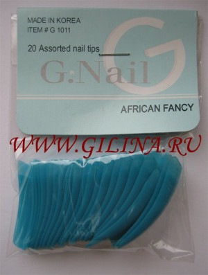 Типсы голубые G.Nail Типсы голубые G.Nail 20 шт. в упаковке, разного размера.