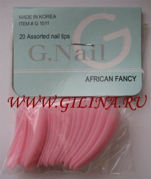 Типсы розовые G.Nail Типсы розовые G.Nail 20 шт. в упаковке, разного размера.