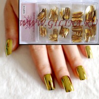 Ногти для наращивания Metallic Gold