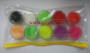 Набор цветных акриловых пудр в сумочке Набор цветных акриловых пудр для наращивания и дизайна ногтей