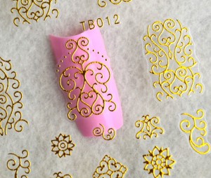 Наклейки на ногти Gold #012 Размер листа: 13 x 11 см.