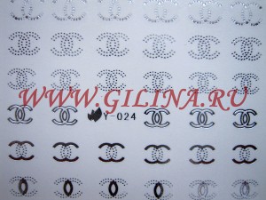 Фотодизайн для ногтей Silver Chanel Y-024 Фотодизайн для ногтей Silver Chanel Y-024Водные переводки для дизайна ногтей Размер: 6,5 x 5,5 см.