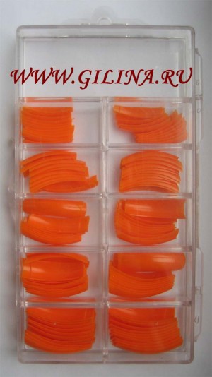 Типсы #87 Типсы цветные оранжевые. В коробке 100 шт. Номера с 0 по 9.