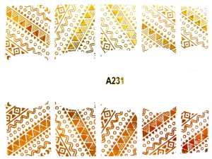 Наклейки на ногти металлик Gold #231 