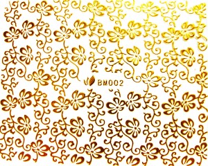 Наклейки на ногти Gold BM002 