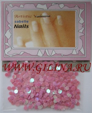 Блёстки крупные розовые Блёстки для дизайна ногтей