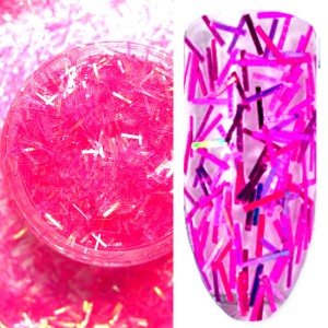 Блестки перламутровые розовые - стружка Блестки для дизайна ногтей розовые, стружка 