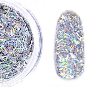 Блестки серебро-стружка Блёстки для дизайна ногтей